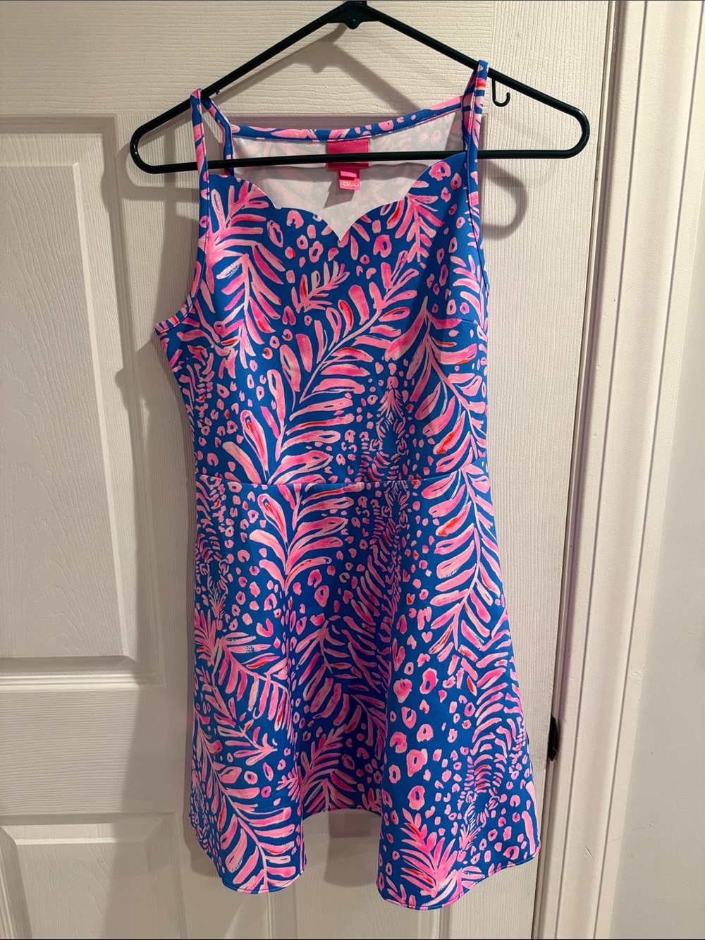 Lilly Pulitzer Blue Sundress with Pink Tropical Print